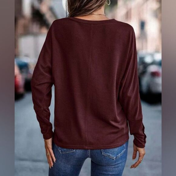 La Mode V-Neck Long Sleeve Top sz Medium - Picture 2 of 12